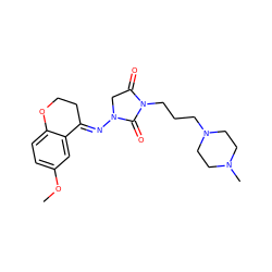 COc1ccc2c(c1)/C(=N/N1CC(=O)N(CCCN3CCN(C)CC3)C1=O)CCO2 ZINC000040424061