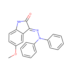 COc1ccc2c(c1)/C(=N\N(c1ccccc1)c1ccccc1)C(=O)N2 ZINC000059147157