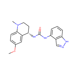 COc1ccc2c(c1)[C@@H](NC(=O)Nc1cccc3[nH]ncc13)CCN2C ZINC000066077366