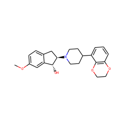 COc1ccc2c(c1)[C@@H](O)[C@H](N1CCC(c3cccc4c3OCCO4)CC1)C2 ZINC000013471815