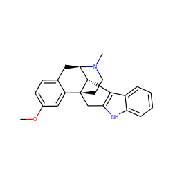 COc1ccc2c(c1)[C@]13CCN(C)[C@H](C2)[C@@H]1Cc1c([nH]c2ccccc12)C3 ZINC000028646618