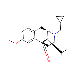 COc1ccc2c(c1)[C@]13CCN(CC4CC4)[C@H](C2)[C@@H]1C[C@@H](C(C)C)C(=O)C3 ZINC000216984780