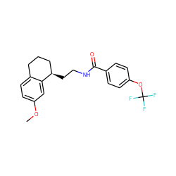 COc1ccc2c(c1)[C@H](CCNC(=O)c1ccc(OC(F)(F)F)cc1)CCC2 ZINC000029040726