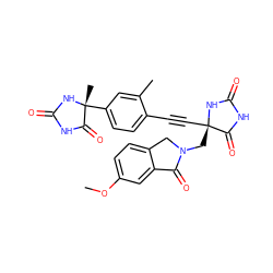 COc1ccc2c(c1)C(=O)N(C[C@@]1(C#Cc3ccc([C@@]4(C)NC(=O)NC4=O)cc3C)NC(=O)NC1=O)C2 ZINC000167576753