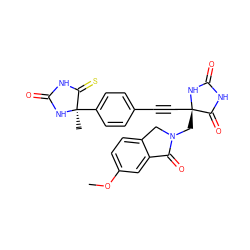 COc1ccc2c(c1)C(=O)N(C[C@@]1(C#Cc3ccc([C@@]4(C)NC(=O)NC4=S)cc3)NC(=O)NC1=O)C2 ZINC000167577248