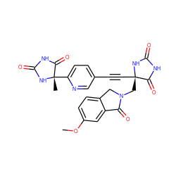 COc1ccc2c(c1)C(=O)N(C[C@@]1(C#Cc3ccc([C@]4(C)NC(=O)NC4=O)nc3)NC(=O)NC1=O)C2 ZINC000096173800