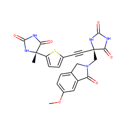 COc1ccc2c(c1)C(=O)N(C[C@@]1(C#Cc3ccc([C@]4(C)NC(=O)NC4=O)s3)NC(=O)NC1=O)C2 ZINC000096173732