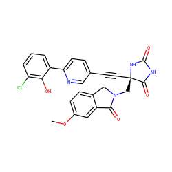 COc1ccc2c(c1)C(=O)N(C[C@@]1(C#Cc3ccc(-c4cccc(Cl)c4O)nc3)NC(=O)NC1=O)C2 ZINC000096173611