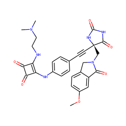 COc1ccc2c(c1)C(=O)N(C[C@@]1(C#Cc3ccc(Nc4c(NCCN(C)C)c(=O)c4=O)cc3)NC(=O)NC1=O)C2 ZINC000167626749