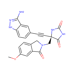 COc1ccc2c(c1)C(=O)N(C[C@@]1(C#Cc3ccc4[nH]nc(N)c4c3)NC(=O)NC1=O)C2 ZINC000096173704