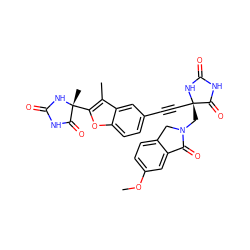 COc1ccc2c(c1)C(=O)N(C[C@@]1(C#Cc3ccc4oc([C@@]5(C)NC(=O)NC5=O)c(C)c4c3)NC(=O)NC1=O)C2 ZINC000096173738