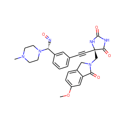 COc1ccc2c(c1)C(=O)N(C[C@@]1(C#Cc3cccc([C@@H](N=O)N4CCN(C)CC4)c3)NC(=O)NC1=O)C2 ZINC000169694519