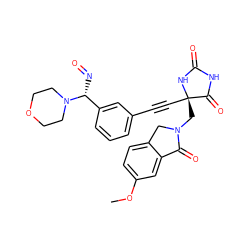 COc1ccc2c(c1)C(=O)N(C[C@@]1(C#Cc3cccc([C@@H](N=O)N4CCOCC4)c3)NC(=O)NC1=O)C2 ZINC000169694521