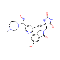 COc1ccc2c(c1)C(=O)N(C[C@@]1(C#Cc3cncc([C@@H](N=O)N4CCCN(C)CC4)c3)NC(=O)NC1=O)C2 ZINC000169694527