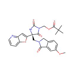 COc1ccc2c(c1)C(=O)N(C[C@@]1(c3cc4ncccc4o3)NC(=O)N(COC(=O)C(C)(C)C)C1=O)C2 ZINC000141883951