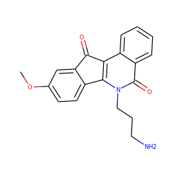 COc1ccc2c(c1)C(=O)c1c-2n(CCCN)c(=O)c2ccccc12 ZINC000028711245