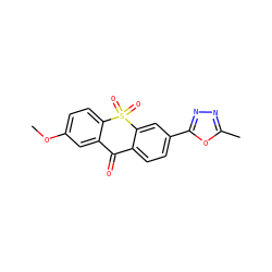 COc1ccc2c(c1)C(=O)c1ccc(-c3nnc(C)o3)cc1S2(=O)=O ZINC000013755830