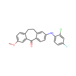 COc1ccc2c(c1)C(=O)c1ccc(Nc3ccc(F)cc3Cl)cc1CC2 ZINC000095572448