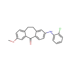 COc1ccc2c(c1)C(=O)c1ccc(Nc3ccccc3Cl)cc1CC2 ZINC000095573032