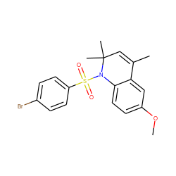 COc1ccc2c(c1)C(C)=CC(C)(C)N2S(=O)(=O)c1ccc(Br)cc1 ZINC000000663033