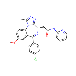 COc1ccc2c(c1)C(c1ccc(Cl)cc1)=N[C@@H](CC(=O)Nc1ccccn1)c1nnc(C)n1-2 ZINC000096284854