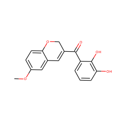 COc1ccc2c(c1)C=C(C(=O)c1cccc(O)c1O)CO2 ZINC001772598882