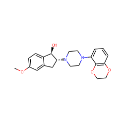 COc1ccc2c(c1)C[C@@H](N1CCN(c3cccc4c3OCCO4)CC1)[C@@H]2O ZINC000013471777