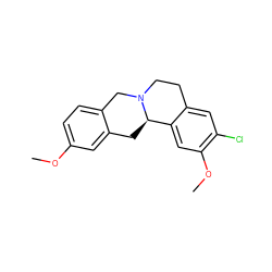 COc1ccc2c(c1)C[C@@H]1c3cc(OC)c(Cl)cc3CCN1C2 ZINC000096930017