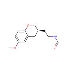 COc1ccc2c(c1)C[C@H](CCNC(C)=O)CO2 ZINC000013781815