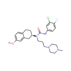 COc1ccc2c(c1)C[C@H](N(CCCN1CCN(C)CC1)C(=O)Nc1ccc(F)c(Cl)c1)CC2 ZINC000036351923