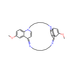 COc1ccc2c(c1)C1=NCCCCCN=C3C=CN(CCCCCN2C=C1)c1ccc(OC)cc13 ZINC000377853467