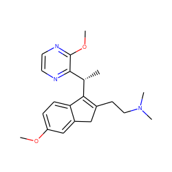 COc1ccc2c(c1)CC(CCN(C)C)=C2[C@@H](C)c1nccnc1OC ZINC000049112970