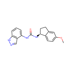 COc1ccc2c(c1)CC[C@@H]2NC(=O)Nc1cccc2[nH]ncc12 ZINC000028964803