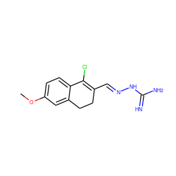 COc1ccc2c(c1)CCC(/C=N/NC(=N)N)=C2Cl ZINC000040847834