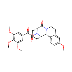 COc1ccc2c(c1)CCN1C(=O)[C@H]3CCC[C@@H]([C@@H]21)N3C(=O)C(=O)c1cc(OC)c(OC)c(OC)c1 ZINC000013681246