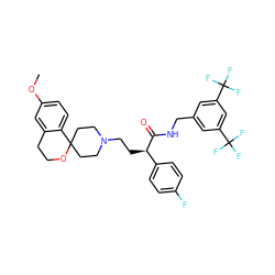 COc1ccc2c(c1)CCOC21CCN(CC[C@@H](C(=O)NCc2cc(C(F)(F)F)cc(C(F)(F)F)c2)c2ccc(F)cc2)CC1 ZINC000473086045