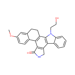 COc1ccc2c(c1)CCc1c-2c2c(c3c4ccccc4n(CCO)c13)CNC2=O ZINC000040861910