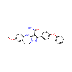 COc1ccc2c(c1)CCn1nc(-c3ccc(Oc4ccccc4)cc3)c(C(N)=O)c1N2 ZINC000045339297