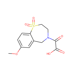 COc1ccc2c(c1)CN(C(=O)C(=O)O)CCS2(=O)=O ZINC000043152601