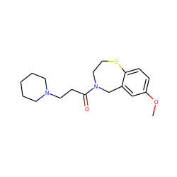 COc1ccc2c(c1)CN(C(=O)CCN1CCCCC1)CCS2 ZINC000035284293