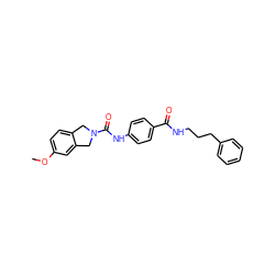 COc1ccc2c(c1)CN(C(=O)Nc1ccc(C(=O)NCCCc3ccccc3)cc1)C2 ZINC000167001687