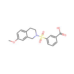 COc1ccc2c(c1)CN(S(=O)(=O)c1cccc(C(=O)O)c1)CC2 ZINC000095555303