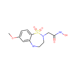 COc1ccc2c(c1)NCCN(CC(=O)NO)S2(=O)=O ZINC000013518121