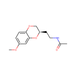 COc1ccc2c(c1)O[C@H](CCNC(C)=O)CO2 ZINC000013781776