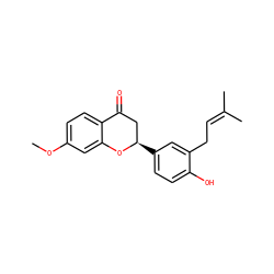 COc1ccc2c(c1)O[C@H](c1ccc(O)c(CC=C(C)C)c1)CC2=O ZINC000028653766
