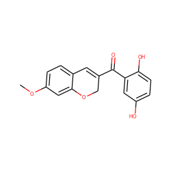 COc1ccc2c(c1)OCC(C(=O)c1cc(O)ccc1O)=C2 ZINC001772583403