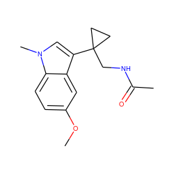 COc1ccc2c(c1)c(C1(CNC(C)=O)CC1)cn2C ZINC000035940815