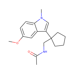 COc1ccc2c(c1)c(C1(CNC(C)=O)CCCC1)cn2C ZINC000036188170