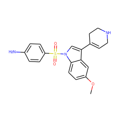 COc1ccc2c(c1)c(C1=CCNCC1)cn2S(=O)(=O)c1ccc(N)cc1 ZINC000028135006