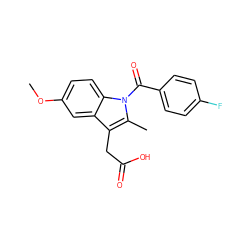 COc1ccc2c(c1)c(CC(=O)O)c(C)n2C(=O)c1ccc(F)cc1 ZINC000000003860